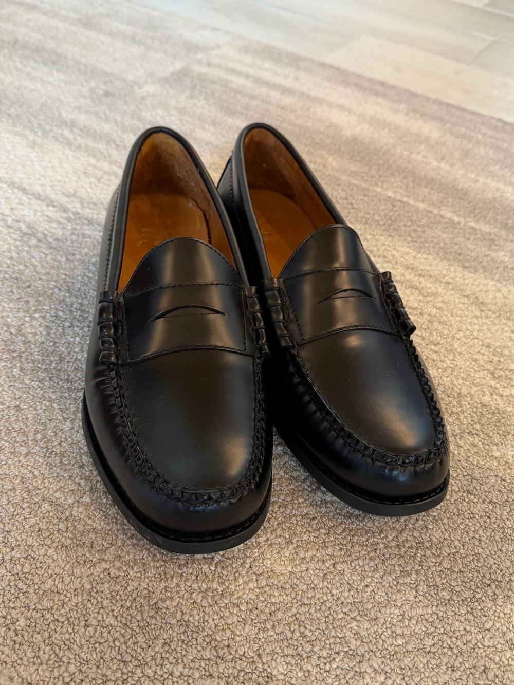 Classic Black Leather J.Crew Penny Loafers for Men